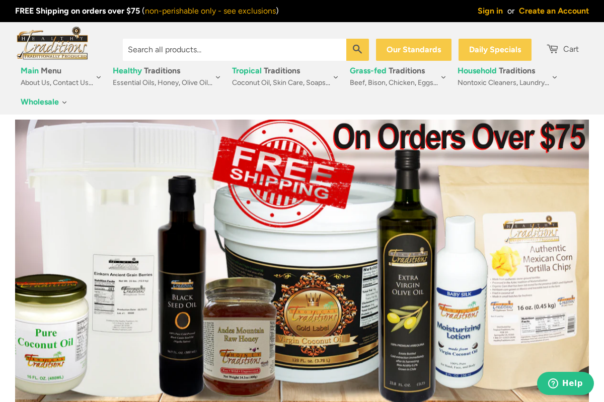 Tropical Traditions homepage screenshot