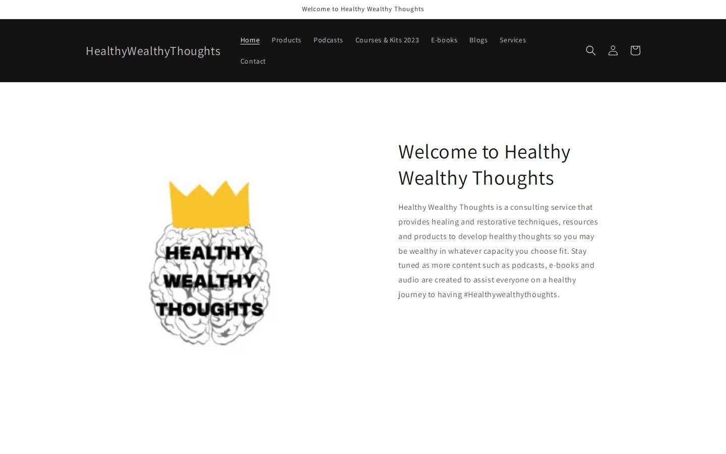 healthywealthythoughts.com homepage screenshot
