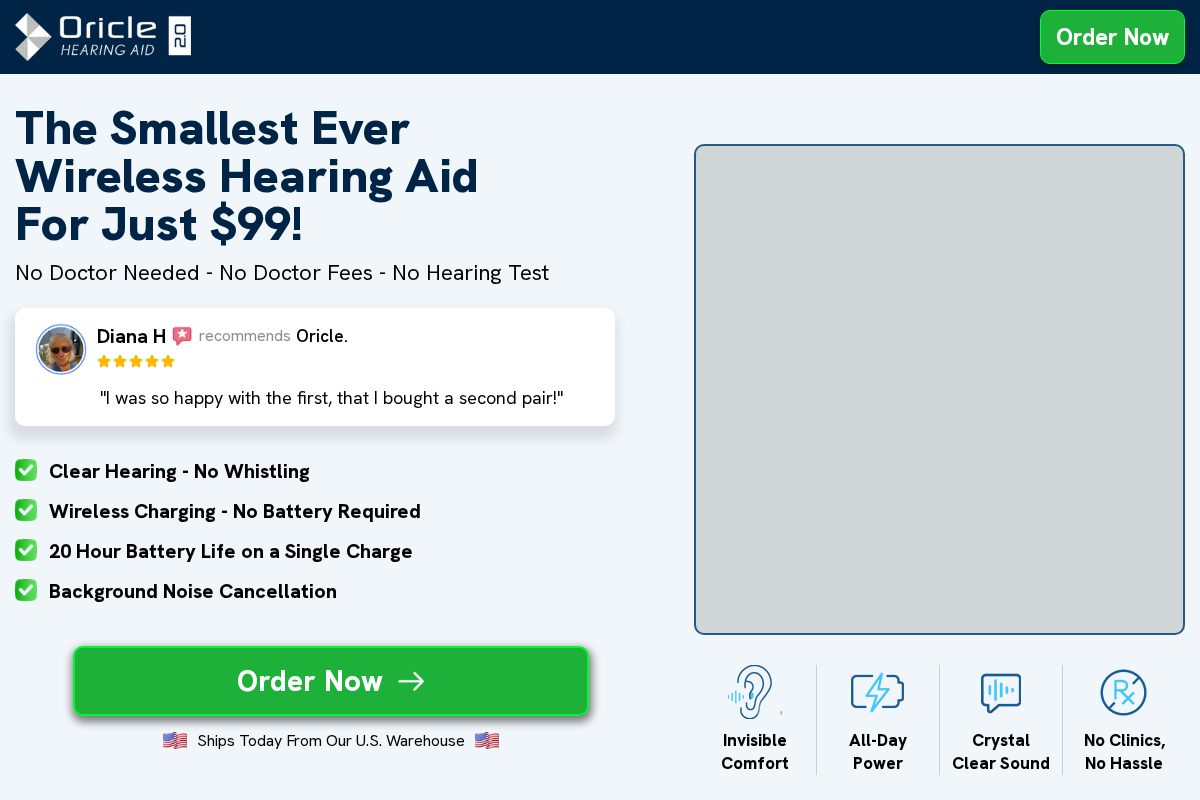 Hear Oriclehearing homepage screenshot