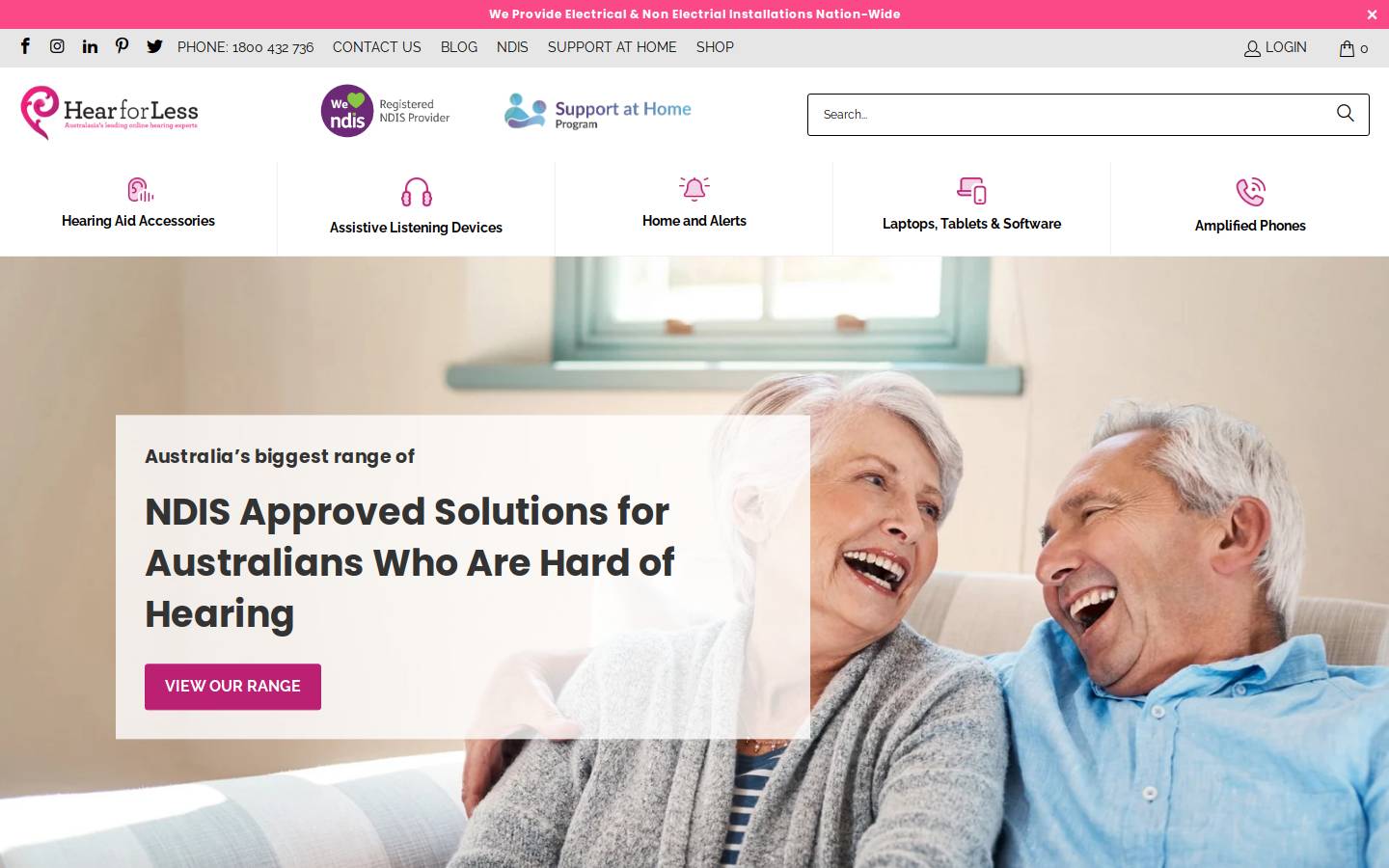 Hear for Less homepage screenshot