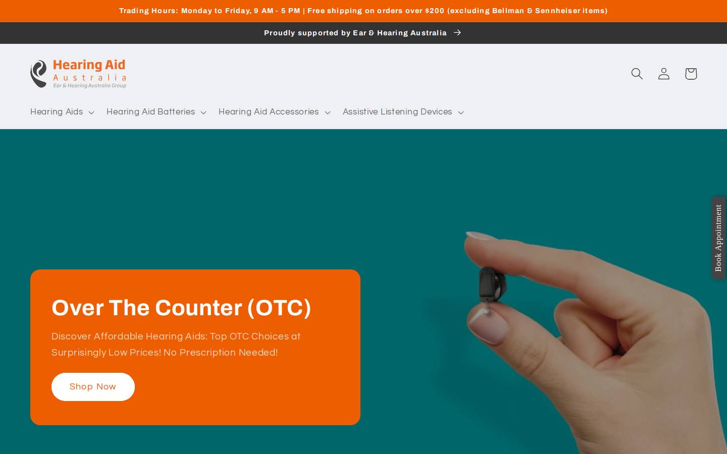hearingaidaustralia.com.au homepage screenshot
