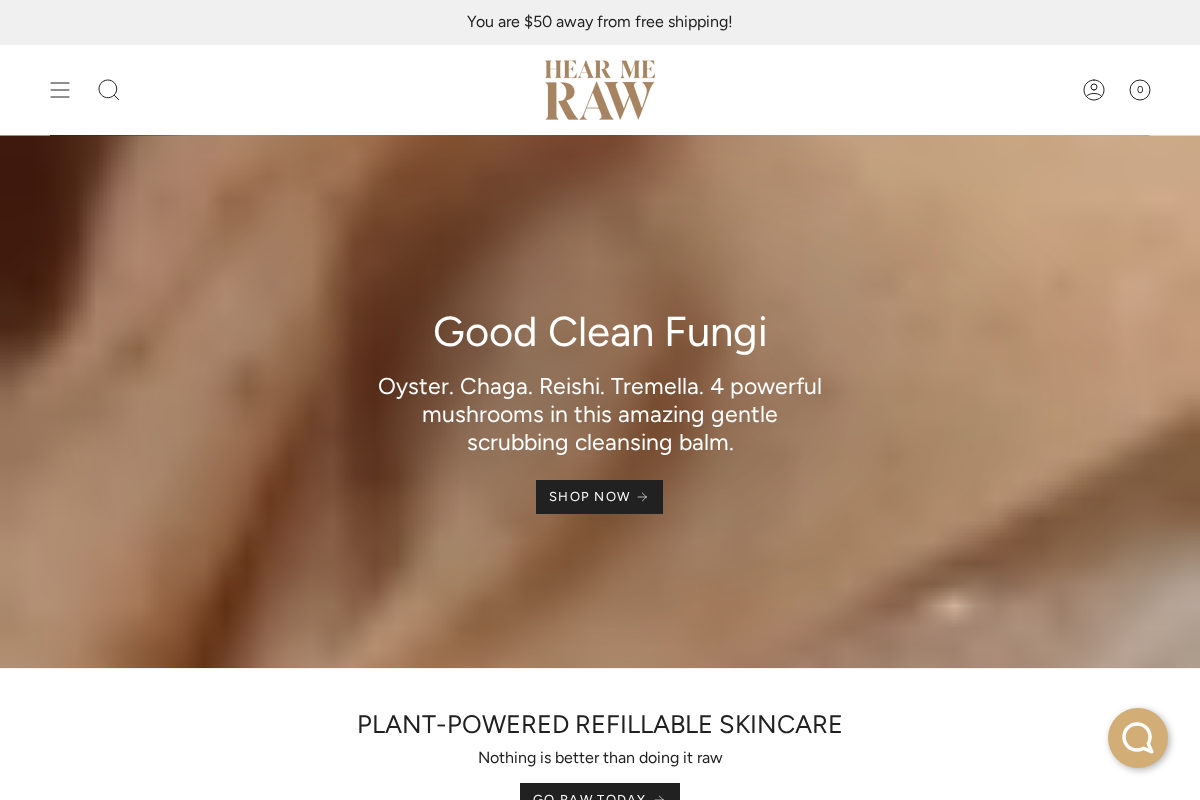 hearmeraw.com homepage screenshot