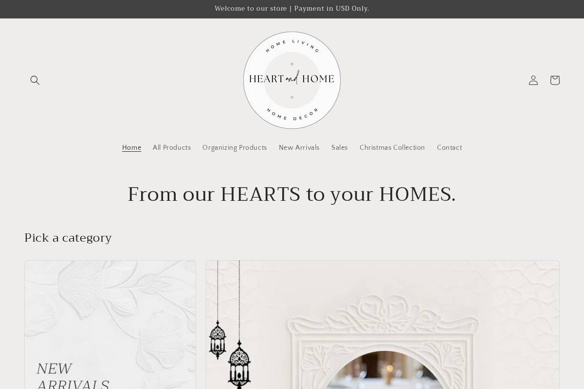 Heartandhome homepage screenshot