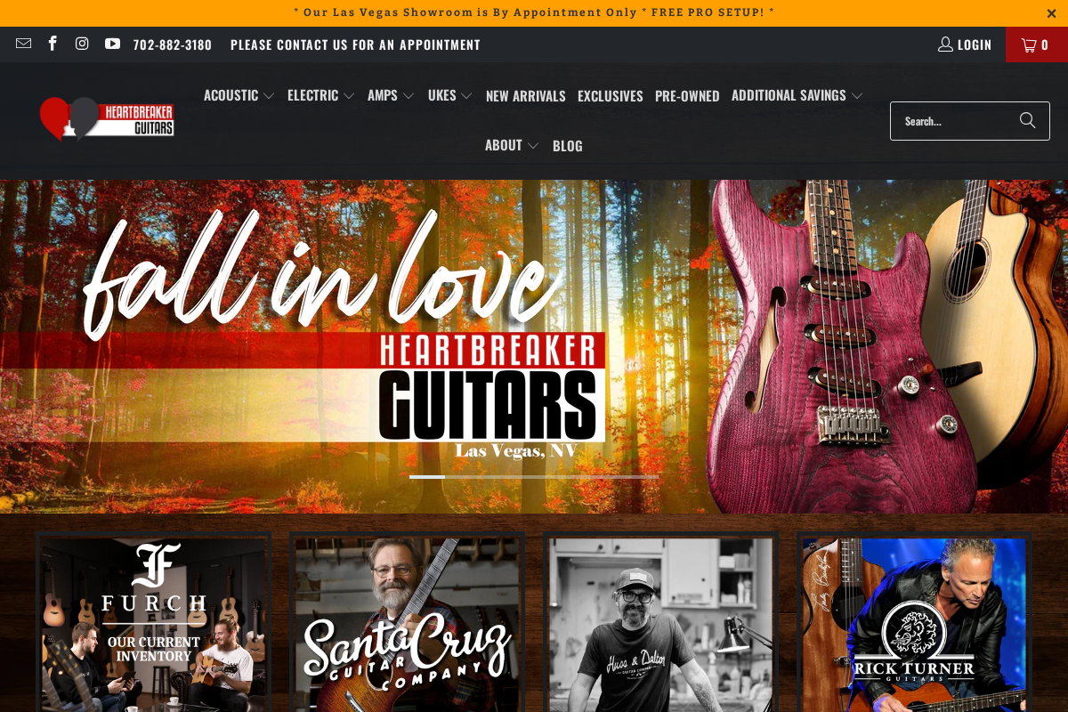 Heartbreaker Guitars homepage screenshot