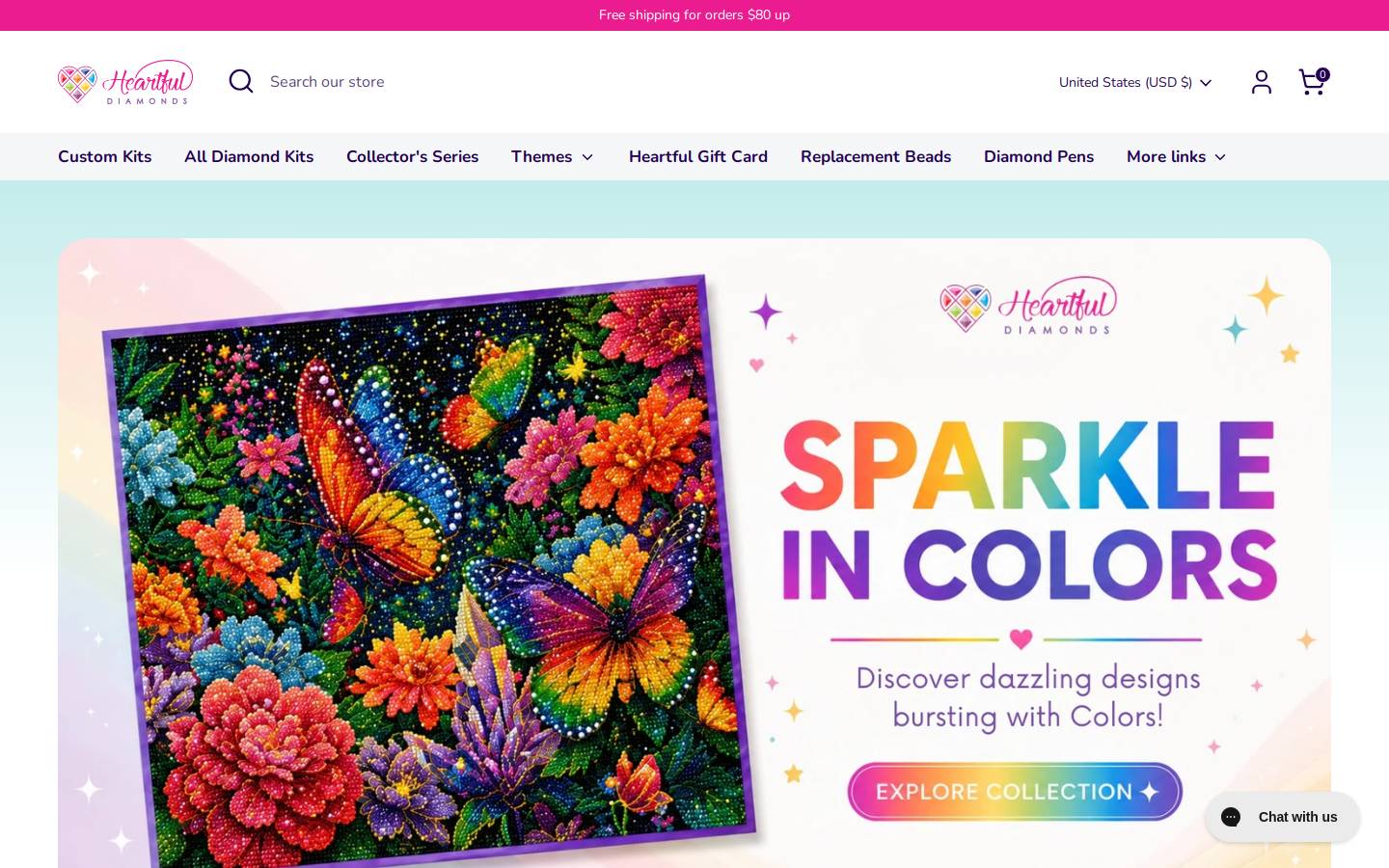 Heartful Diamonds homepage screenshot