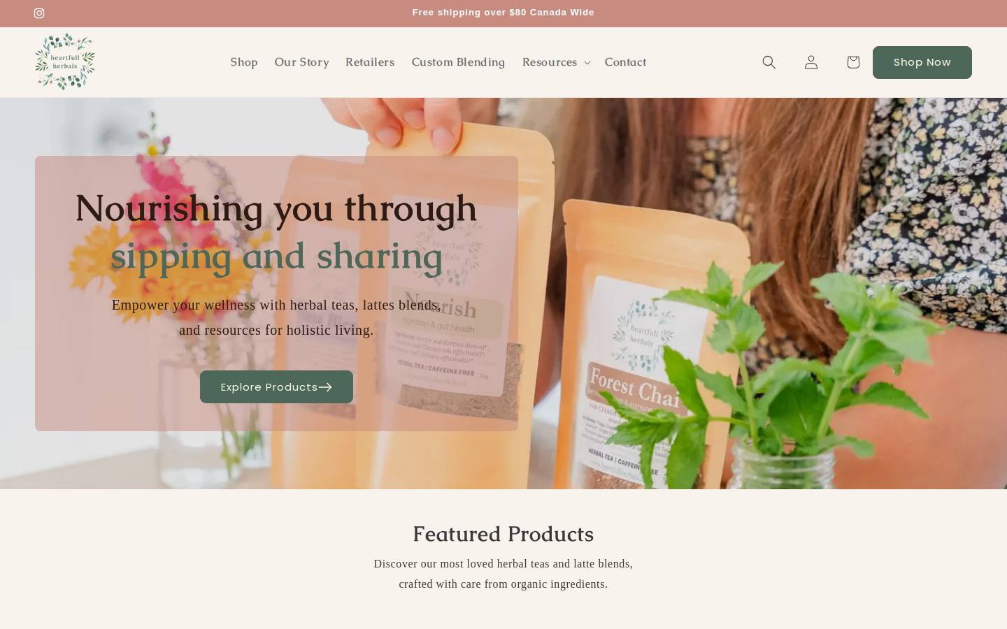 heartfullherbals.ca homepage screenshot