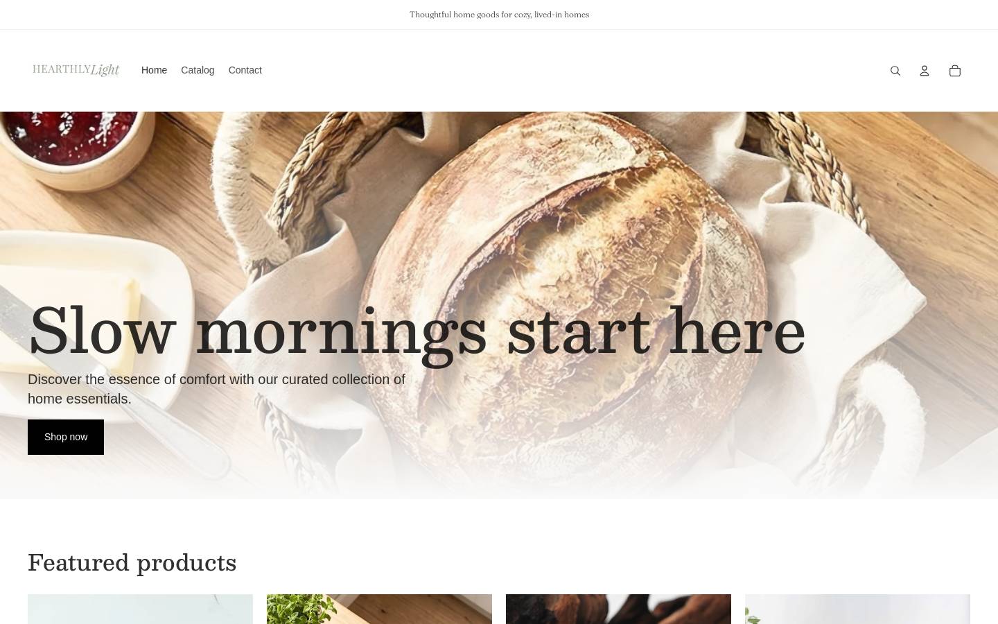 hearthlylight.com homepage screenshot