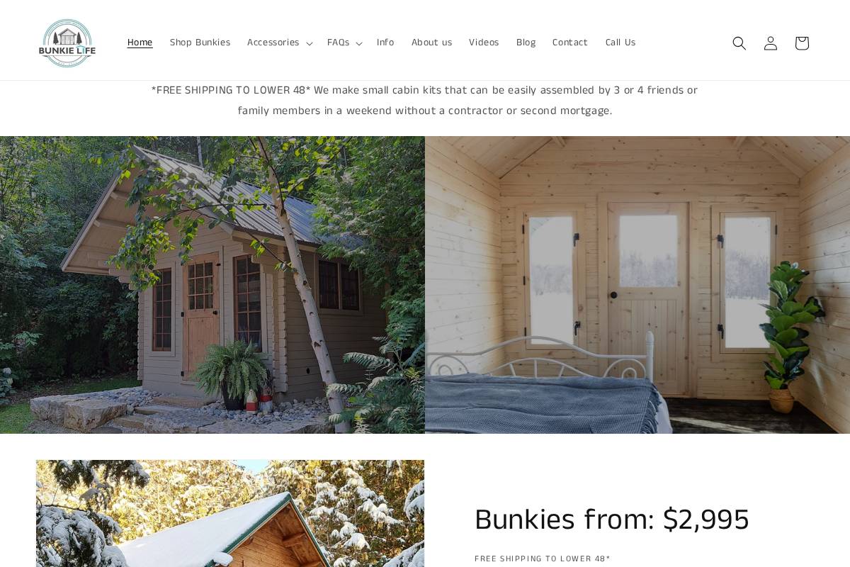 Bunkie Life Heartland homepage screenshot