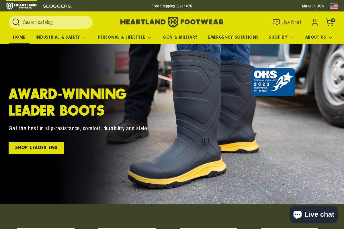 heartlandfootwearinc.com homepage screenshot