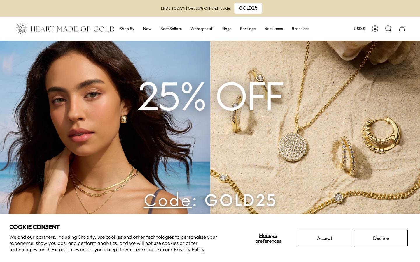 Heartmadeofgold homepage screenshot
