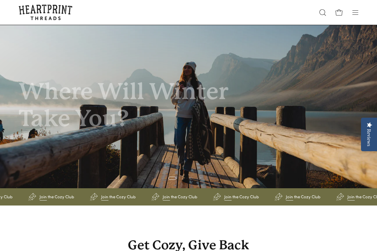 Heartprint Threads homepage screenshot