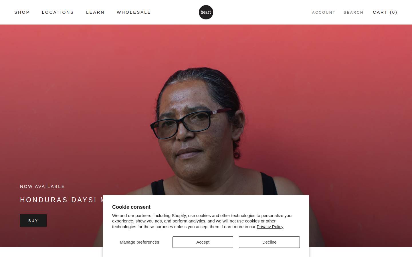 heartroasters.com homepage screenshot