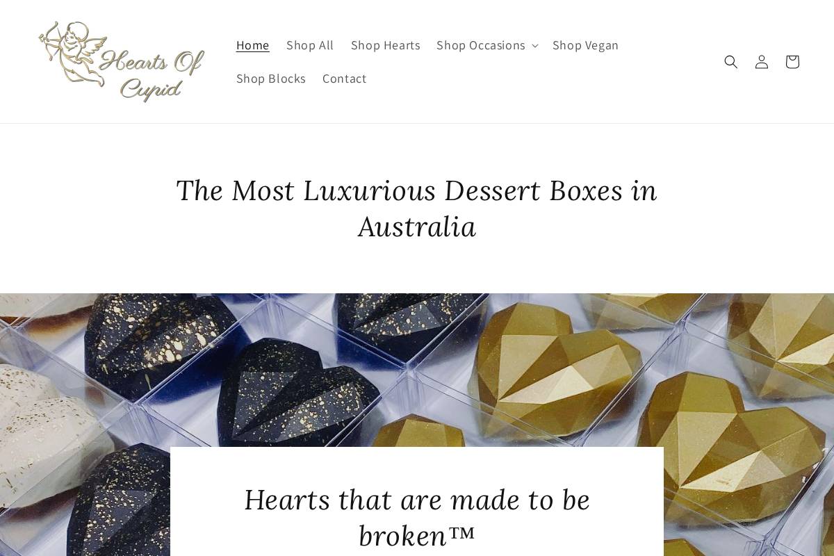 heartsofcupid.com.au homepage screenshot