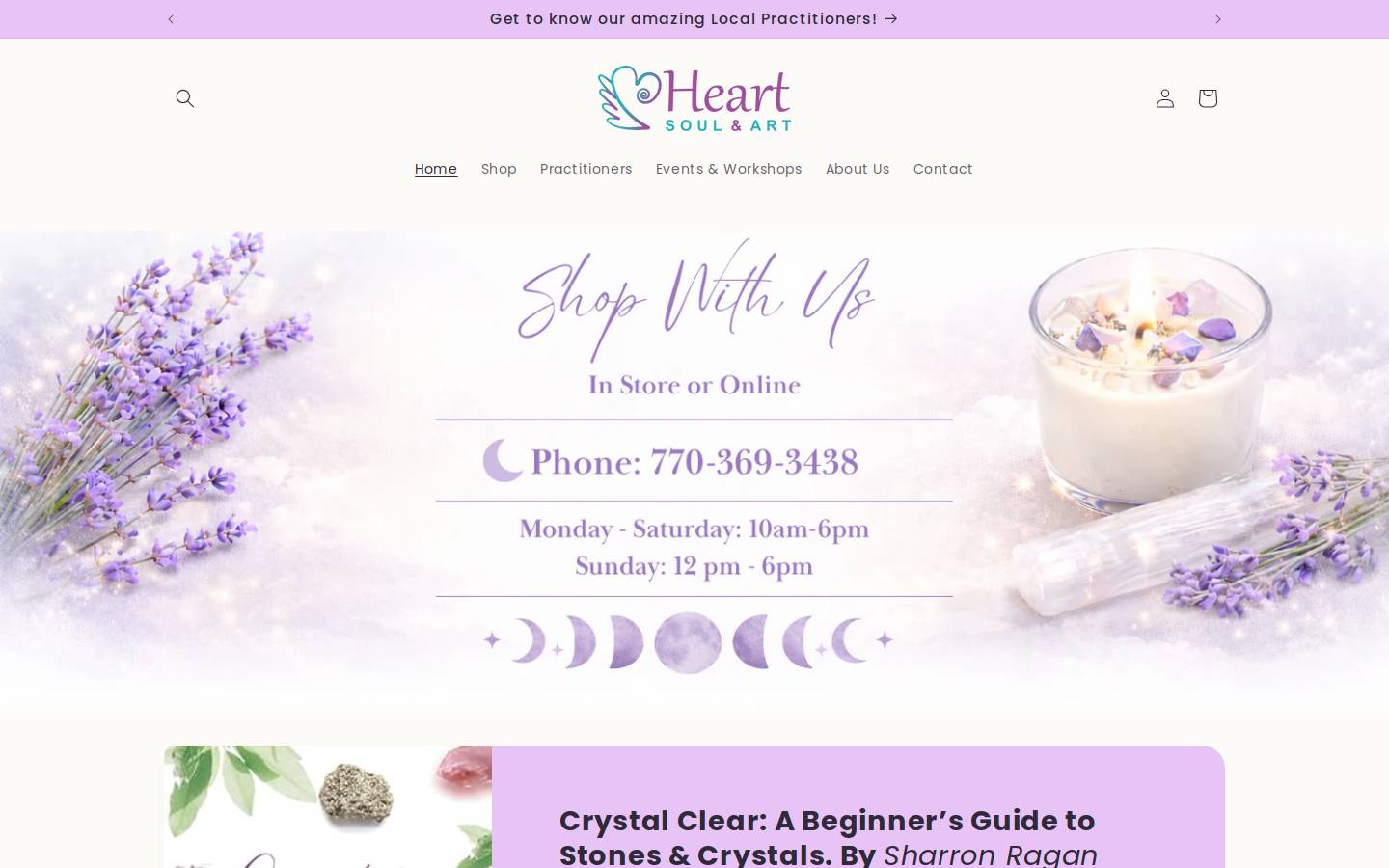 heartsoulandart.com homepage screenshot