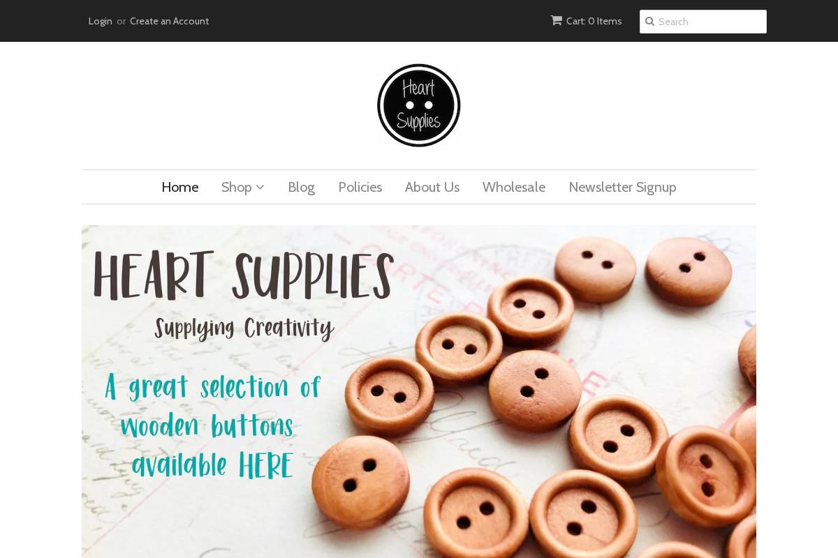 heartsupplies.com.au homepage screenshot