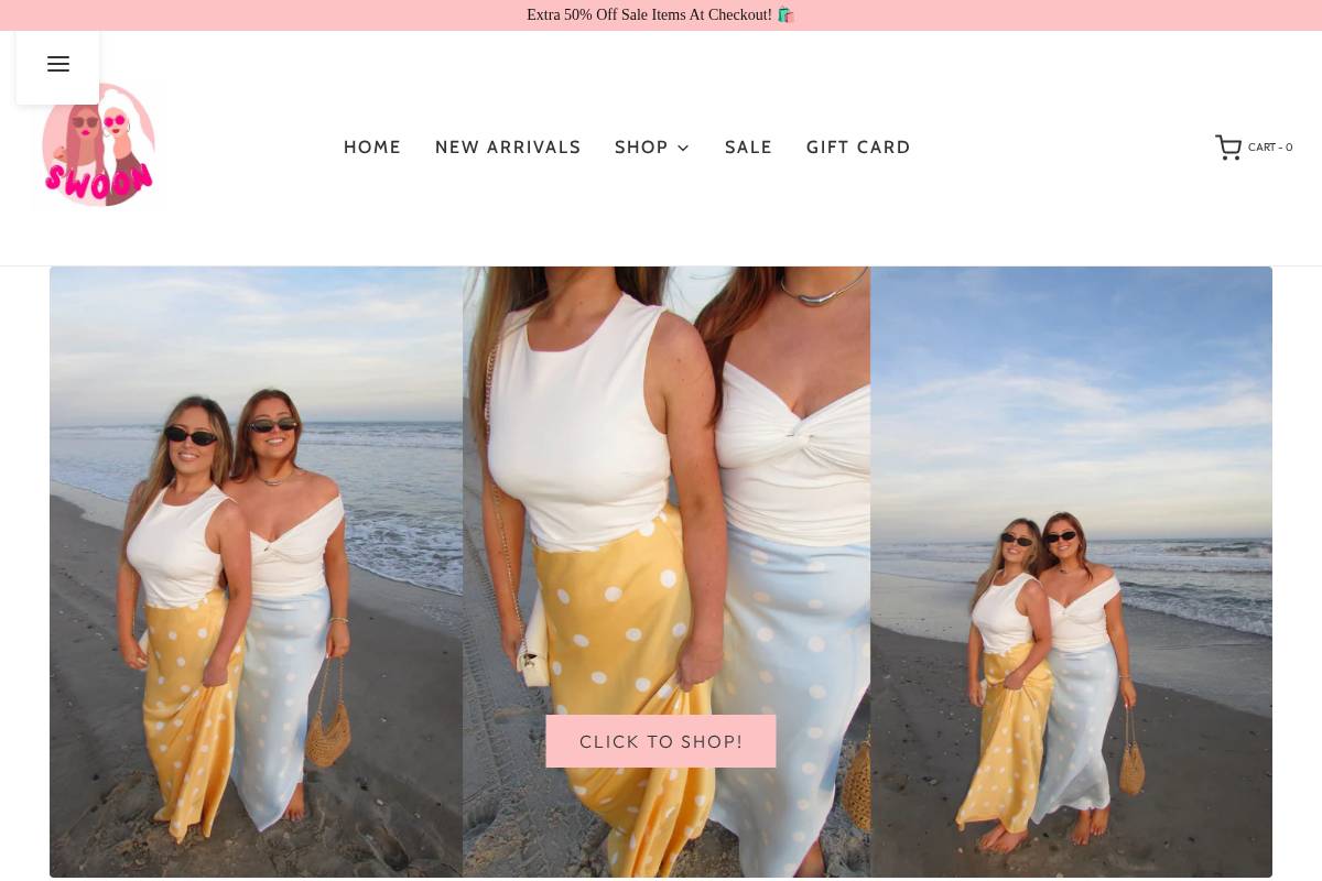 Swoon Boutique homepage screenshot