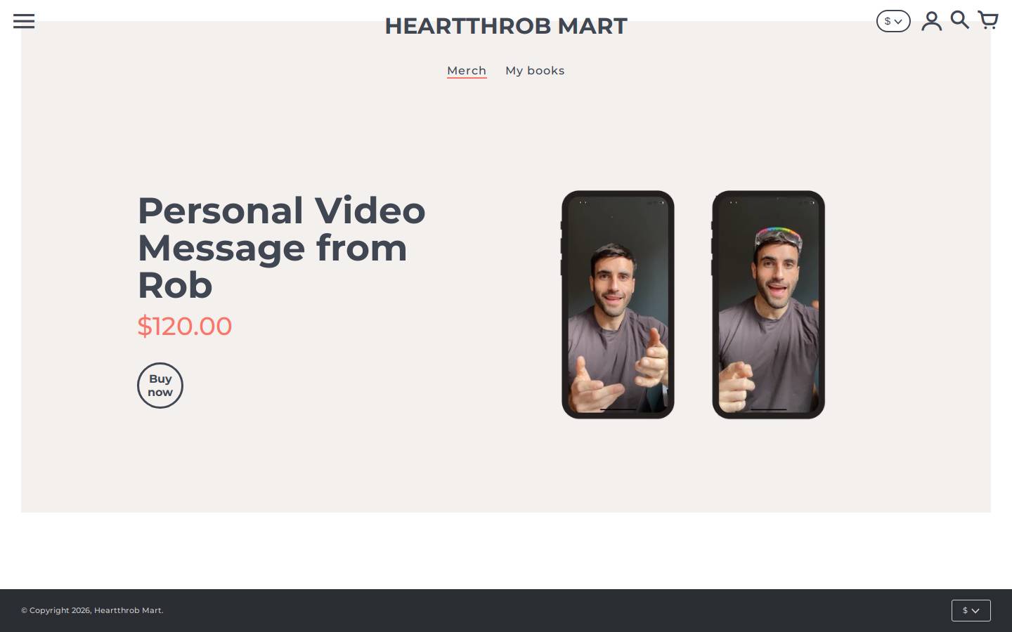 heartthrobert.com homepage screenshot