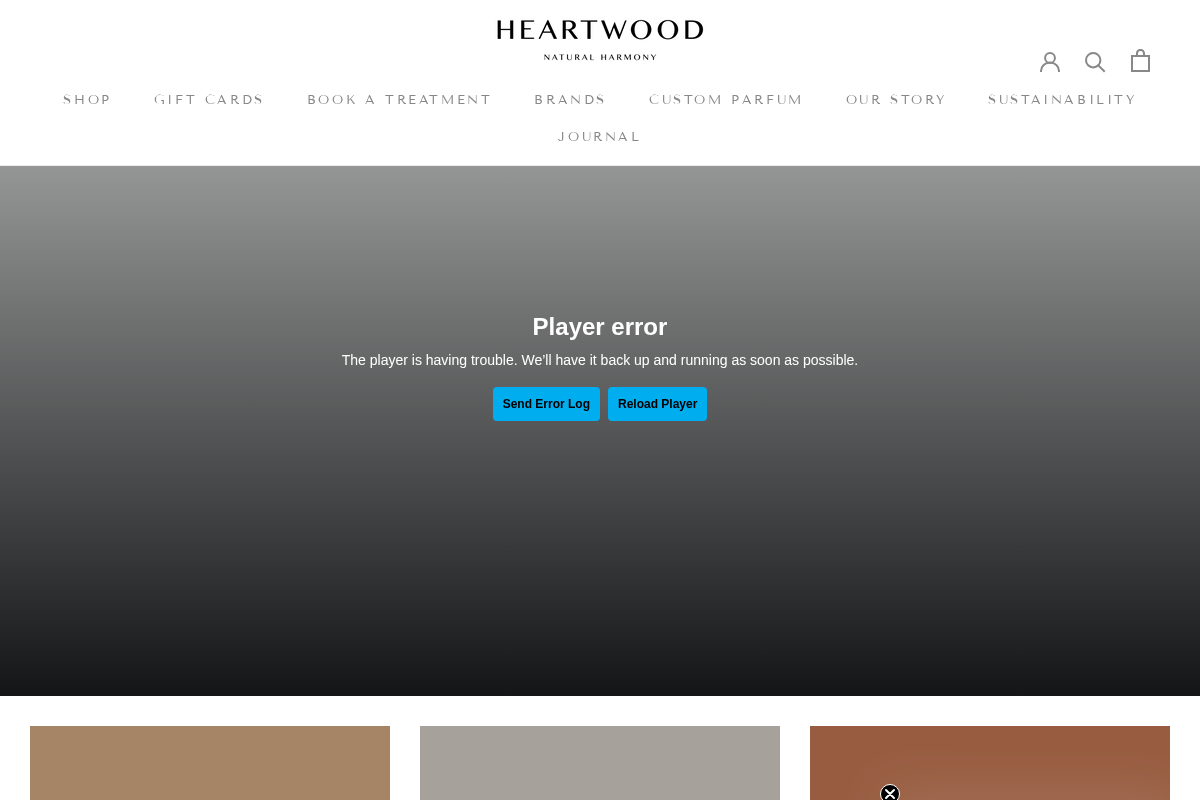 Heartwood Natural Harmony homepage screenshot