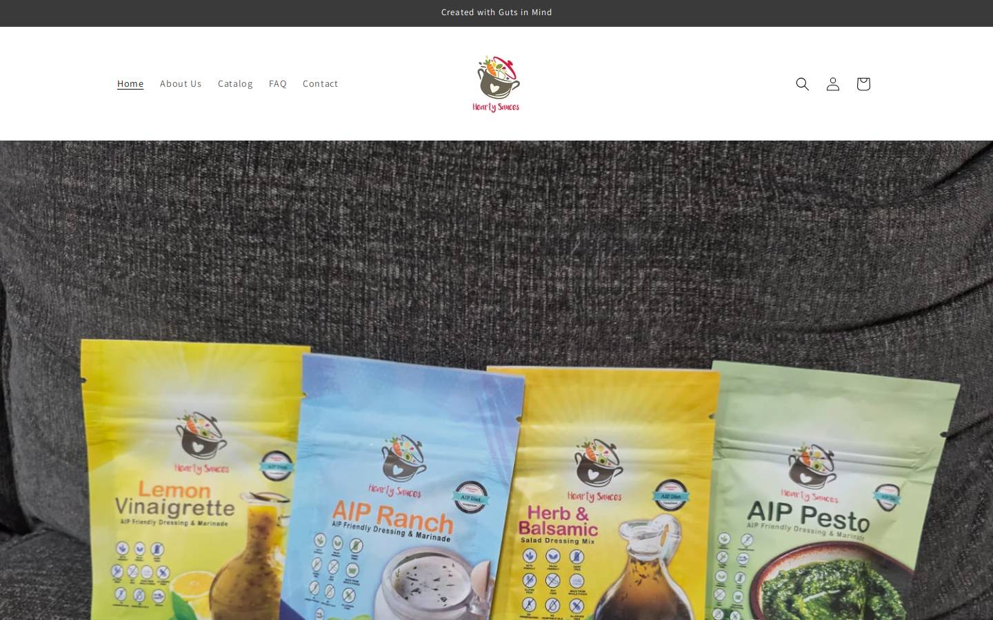 heartysauces.com homepage screenshot