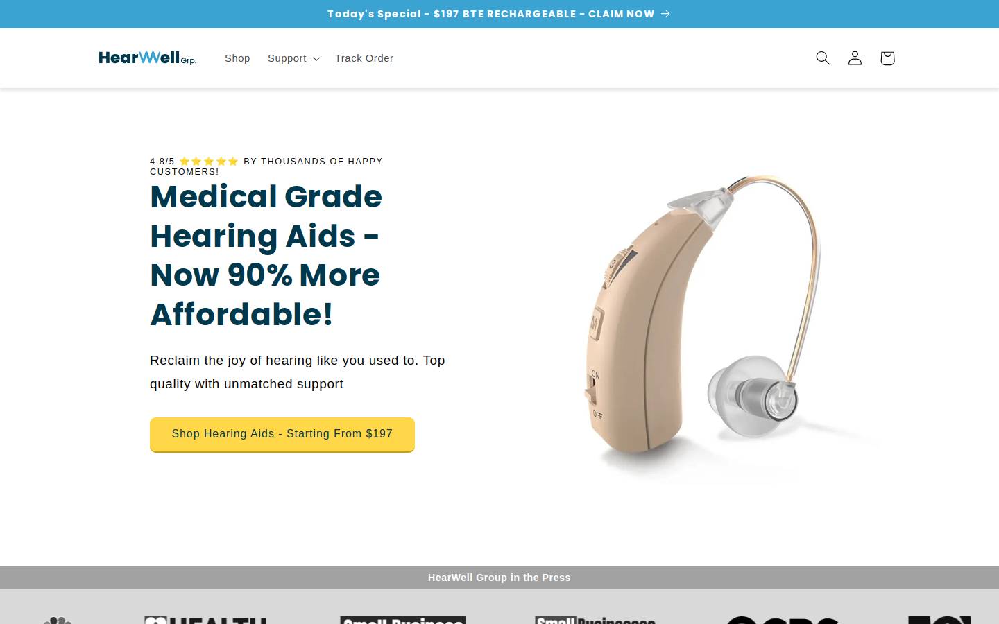 hearwellgroup.com homepage screenshot