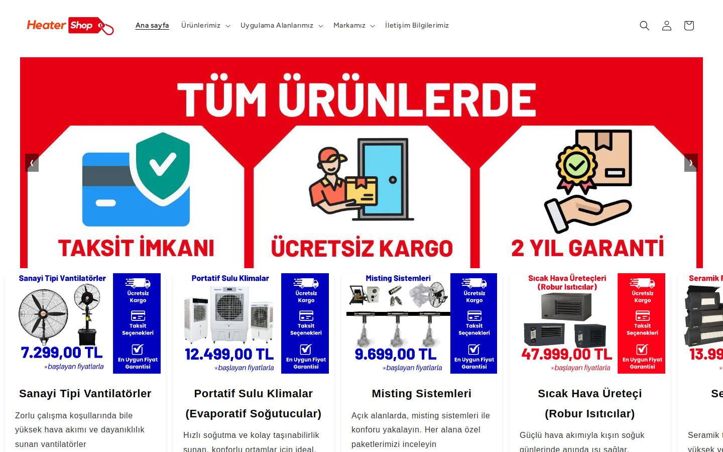 heatershop.net homepage screenshot