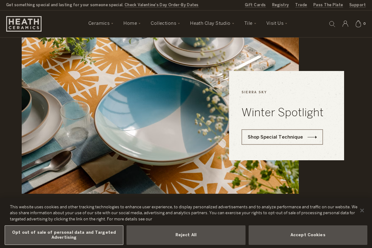 Heath Ceramics homepage screenshot