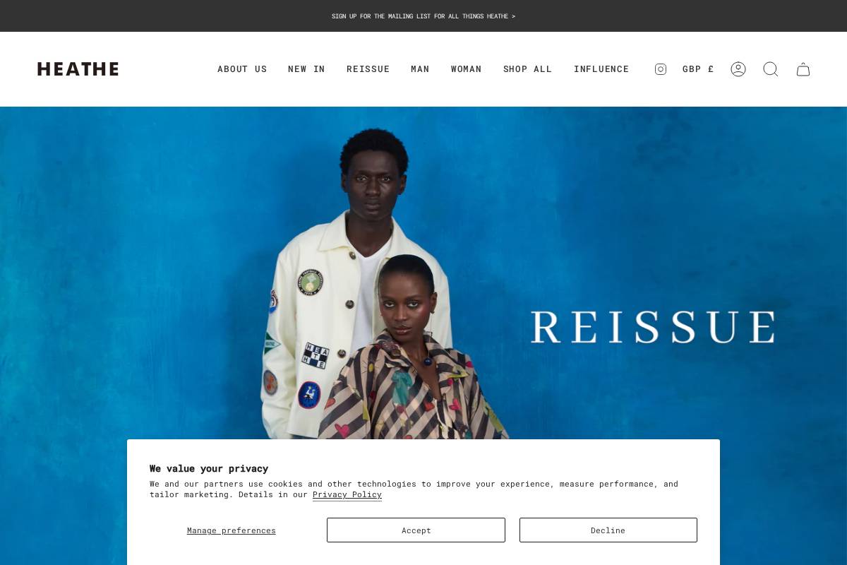 heathe.co.uk homepage screenshot