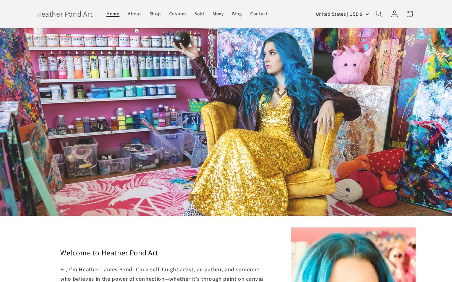 heatherpondart.com homepage screenshot