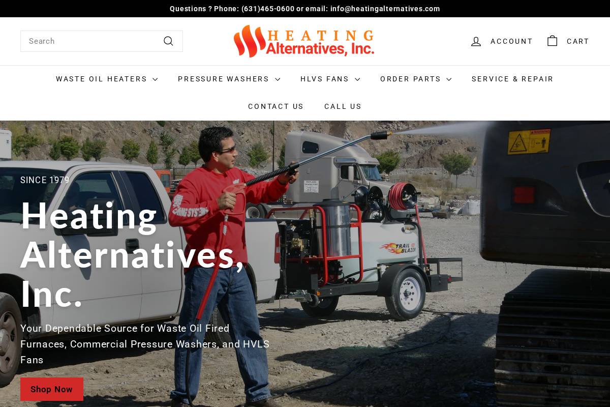 heatingalternatives.com homepage screenshot