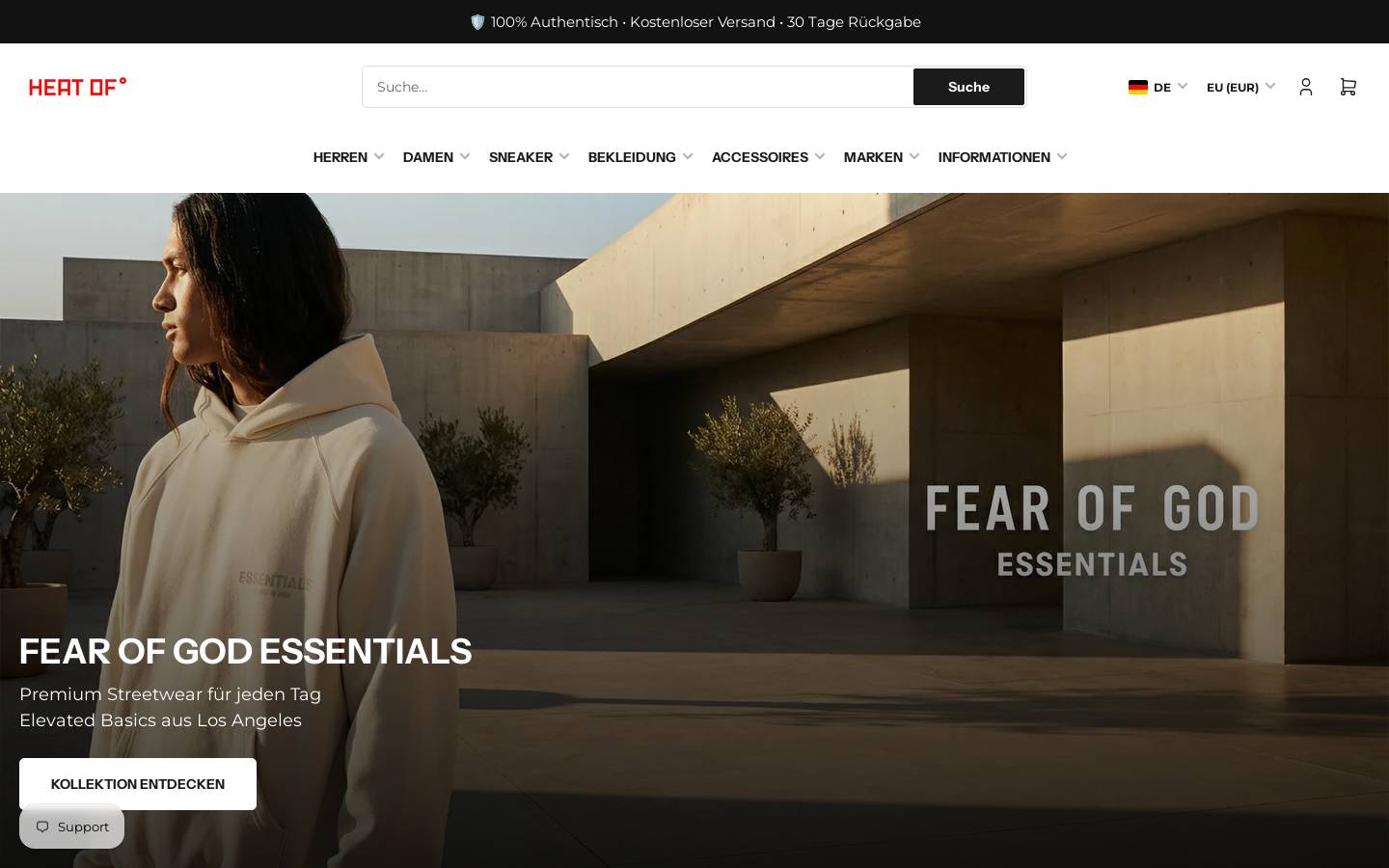 Heatof homepage screenshot