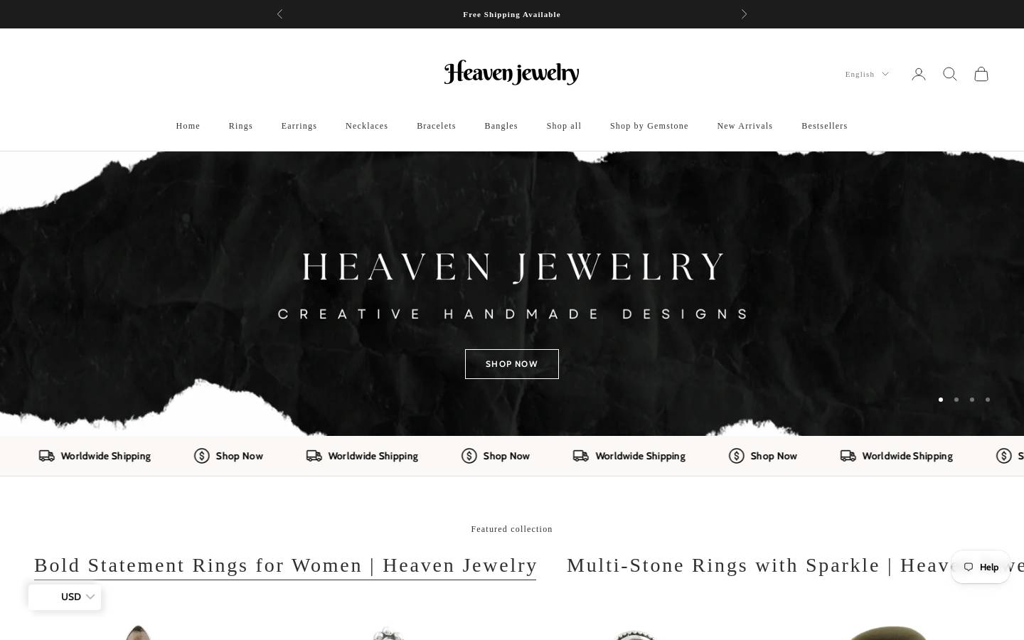heavenjewelry.in homepage screenshot