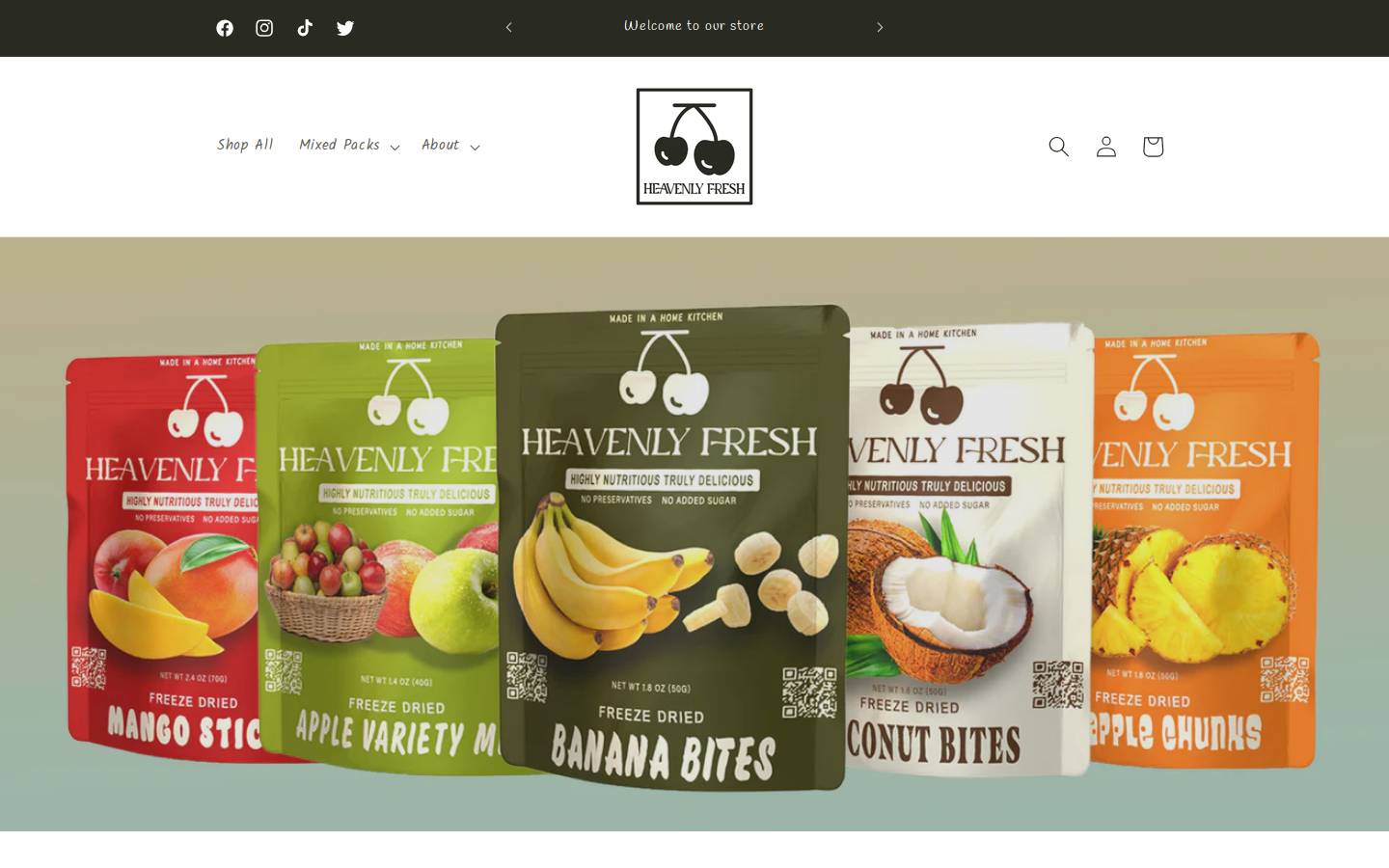 heavenly-fresh.com homepage screenshot