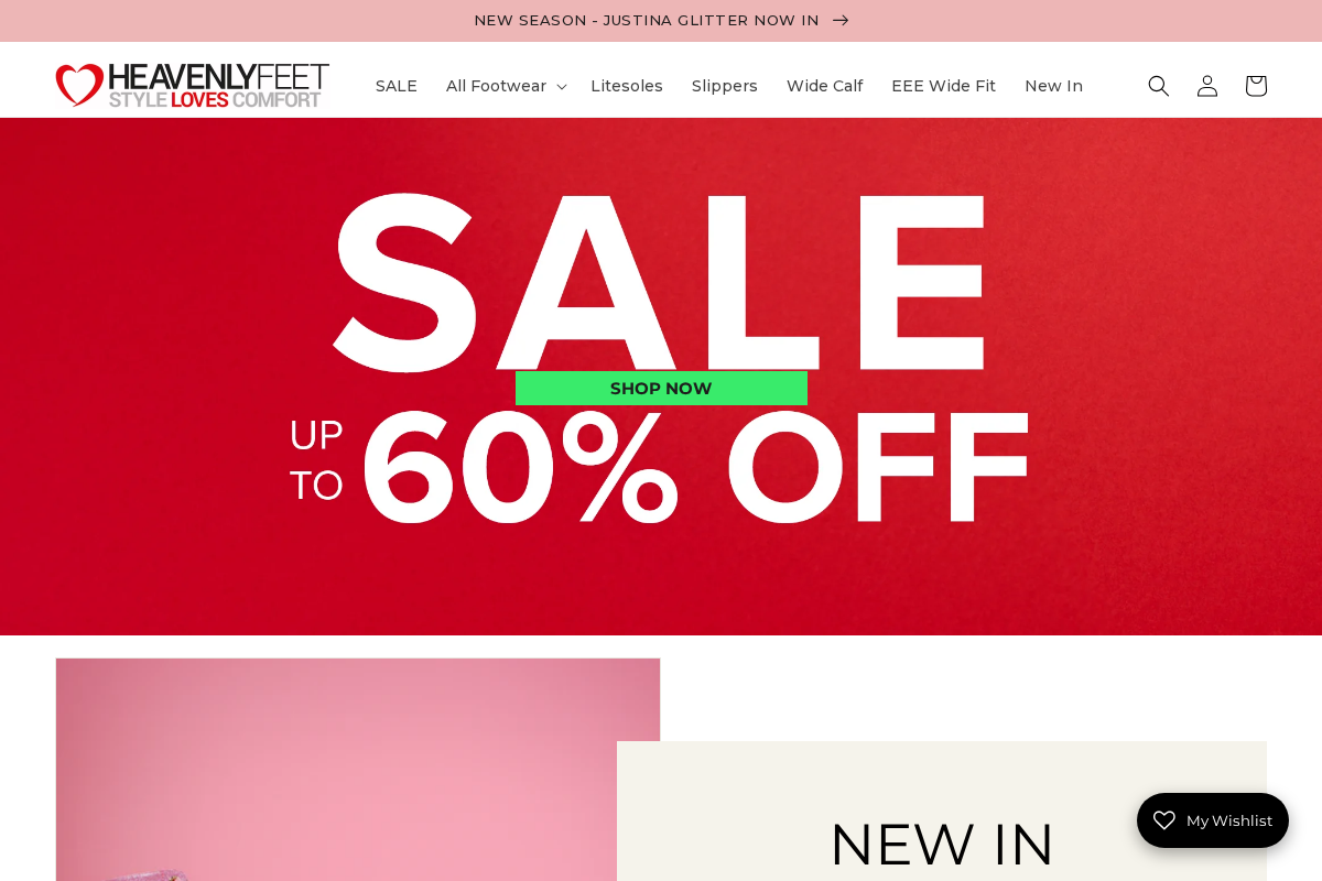 HeavenlyFeet homepage screenshot