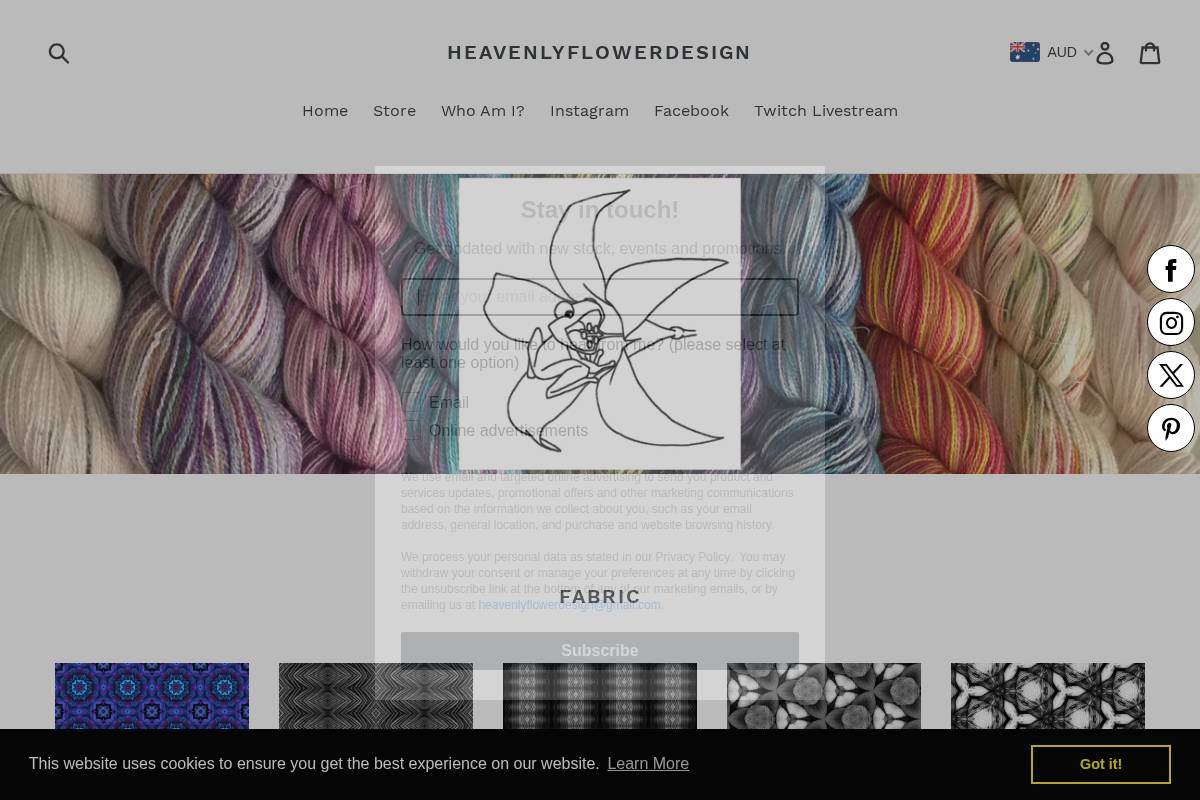 heavenlyflowerdesign.com.au homepage screenshot