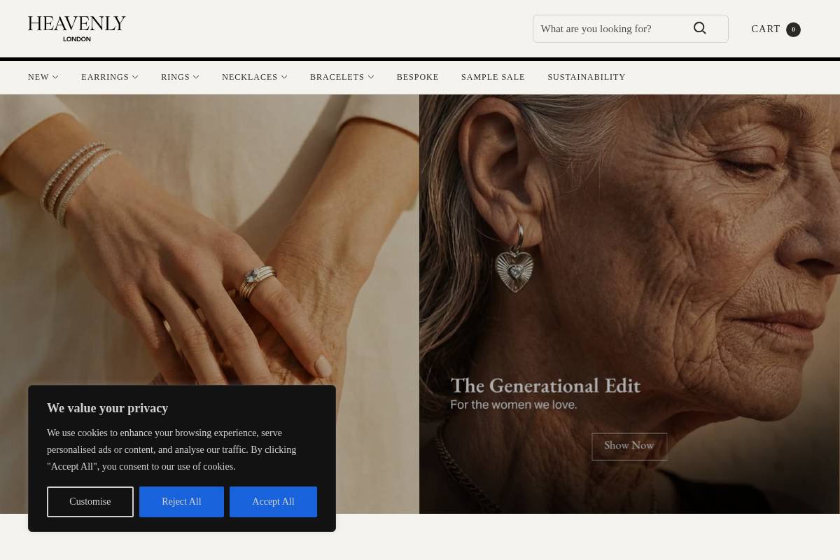 Heavenlylondon homepage screenshot