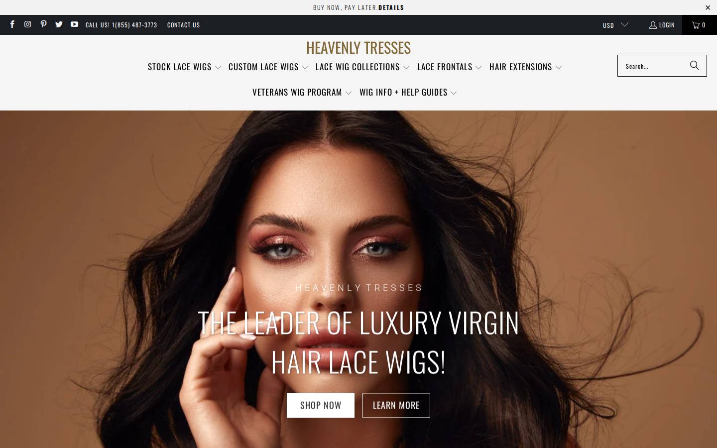 Heavenly Tresses homepage screenshot
