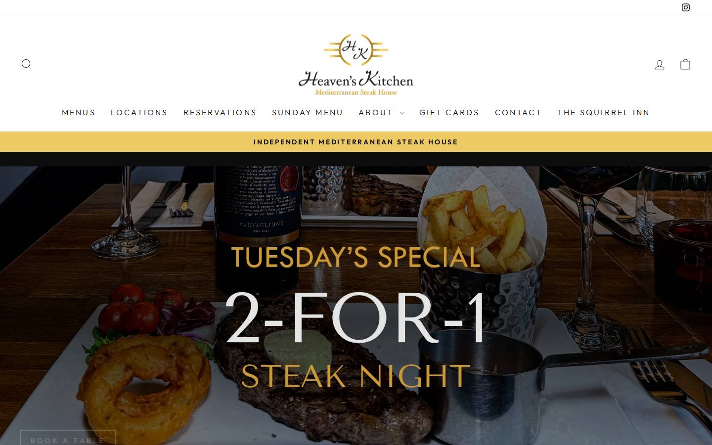 Heavens Kitchen homepage screenshot