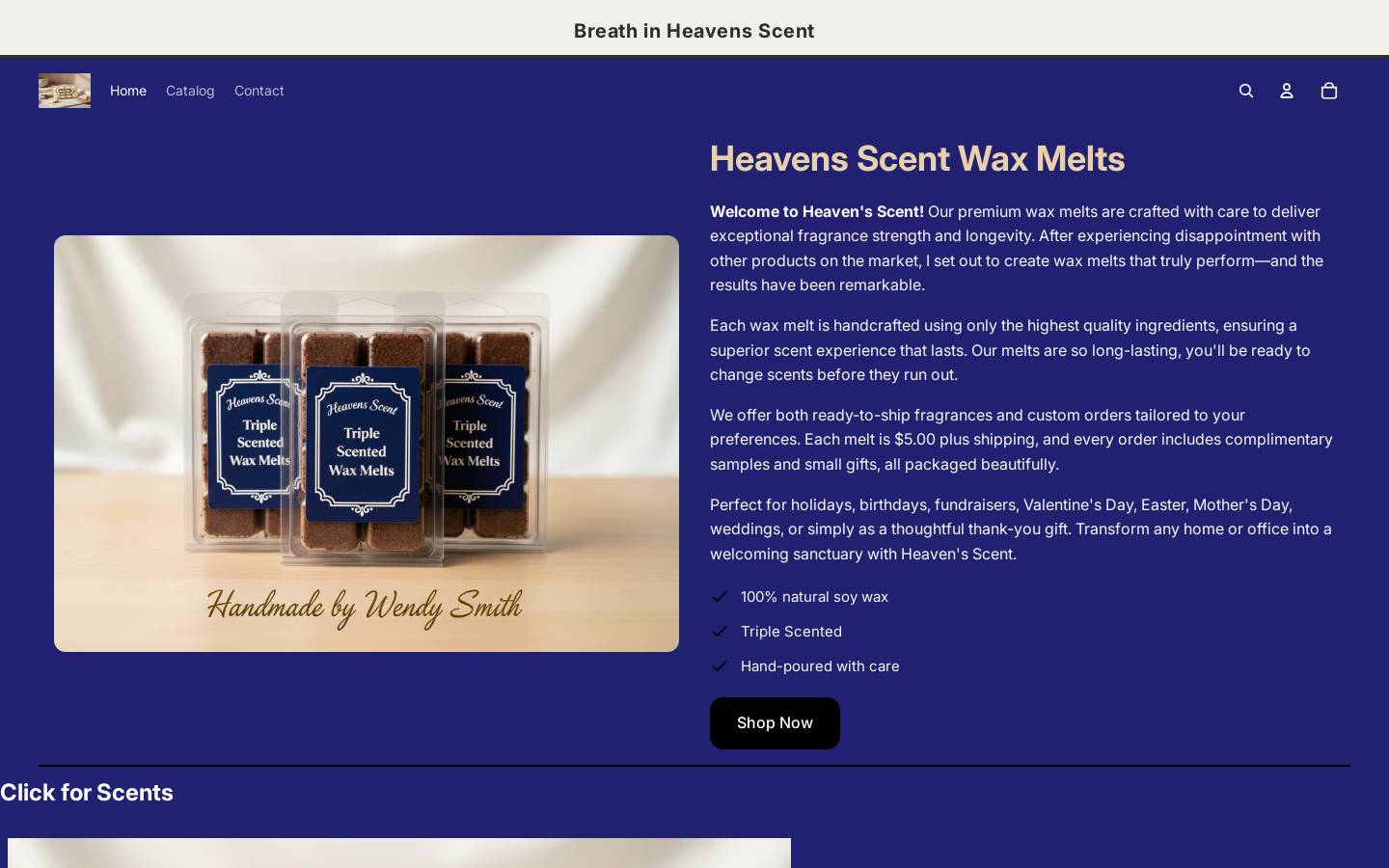 heavensscent.net homepage screenshot