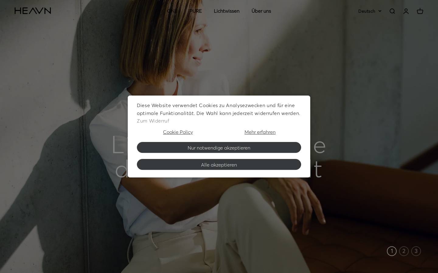 HEAVN Lights homepage screenshot