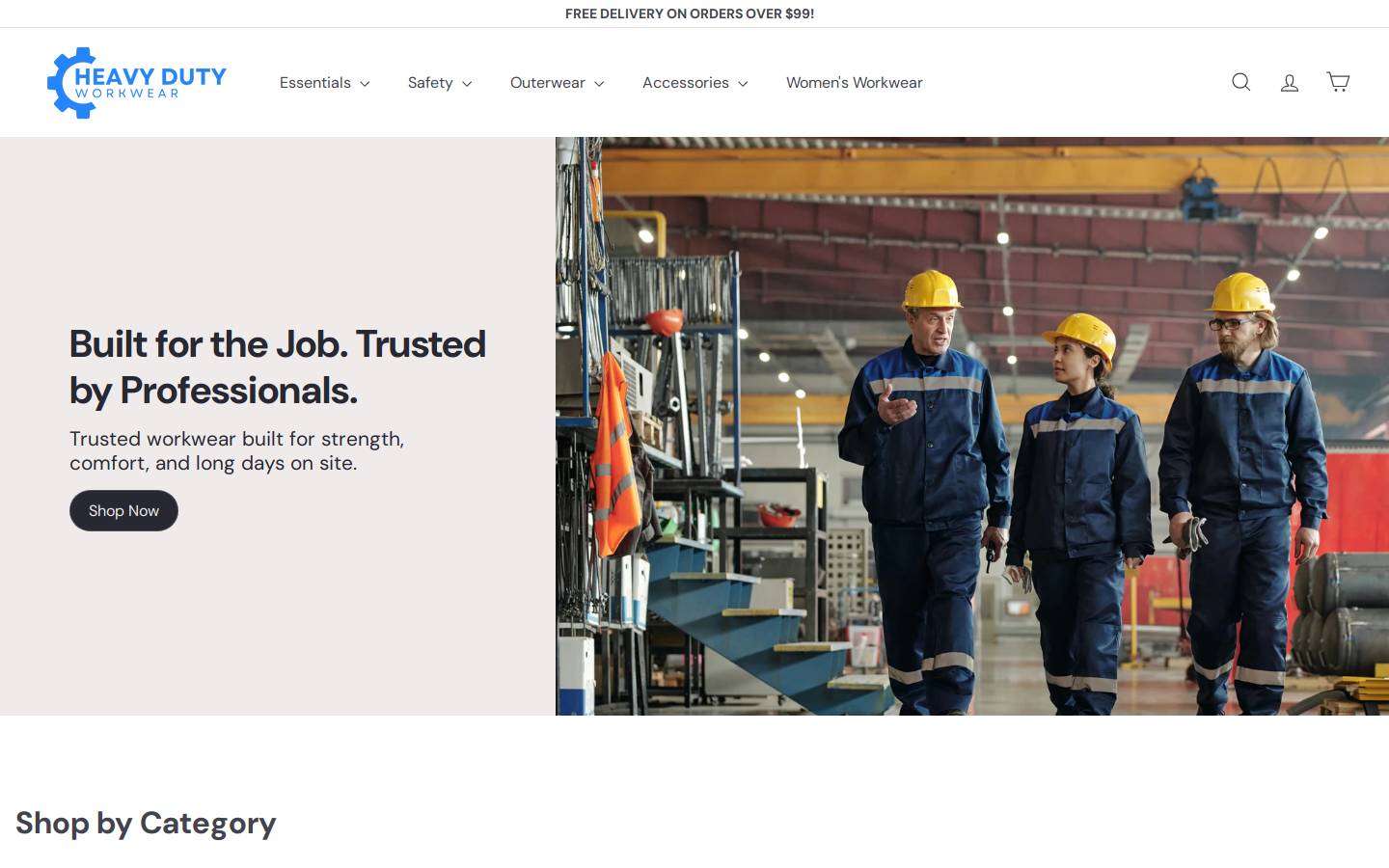 heavydutywear.com homepage screenshot