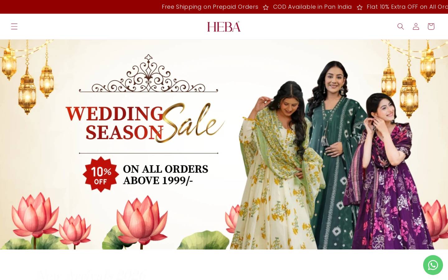 hebacreation.com homepage screenshot