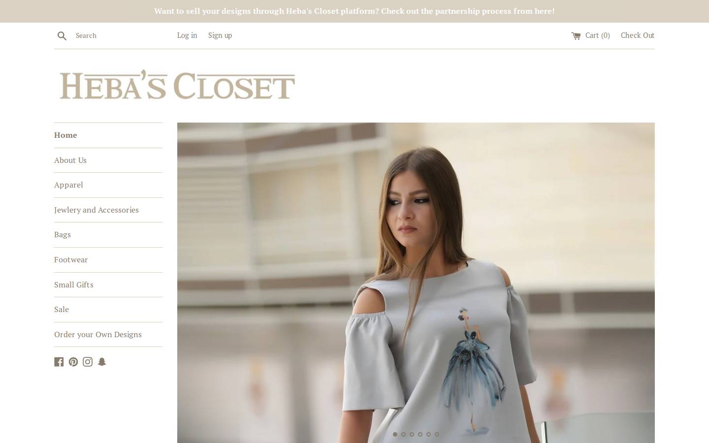 hebas-closet.com homepage screenshot