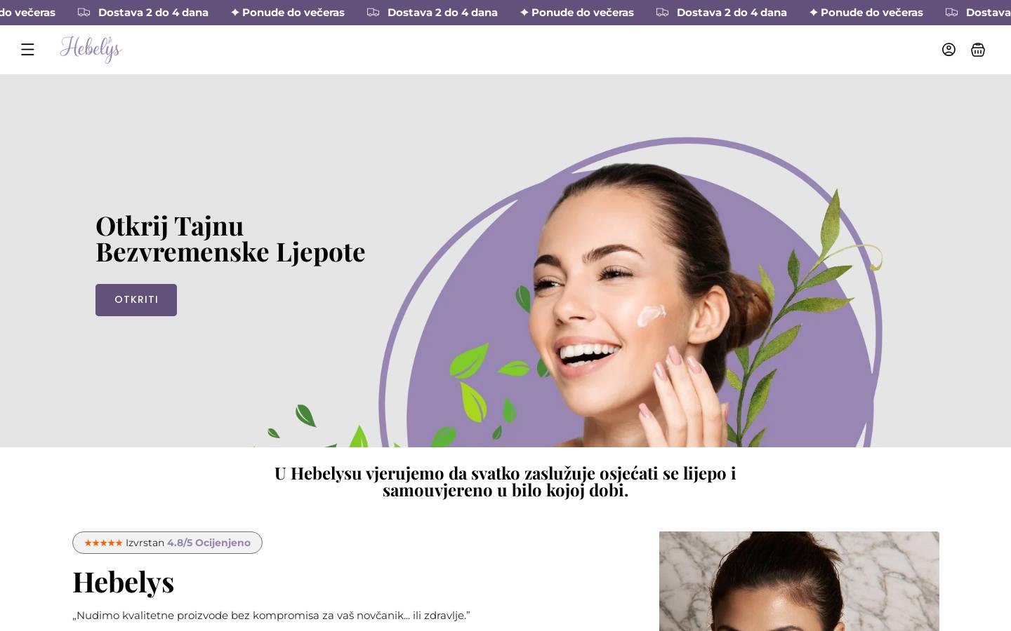 Hebelys homepage screenshot