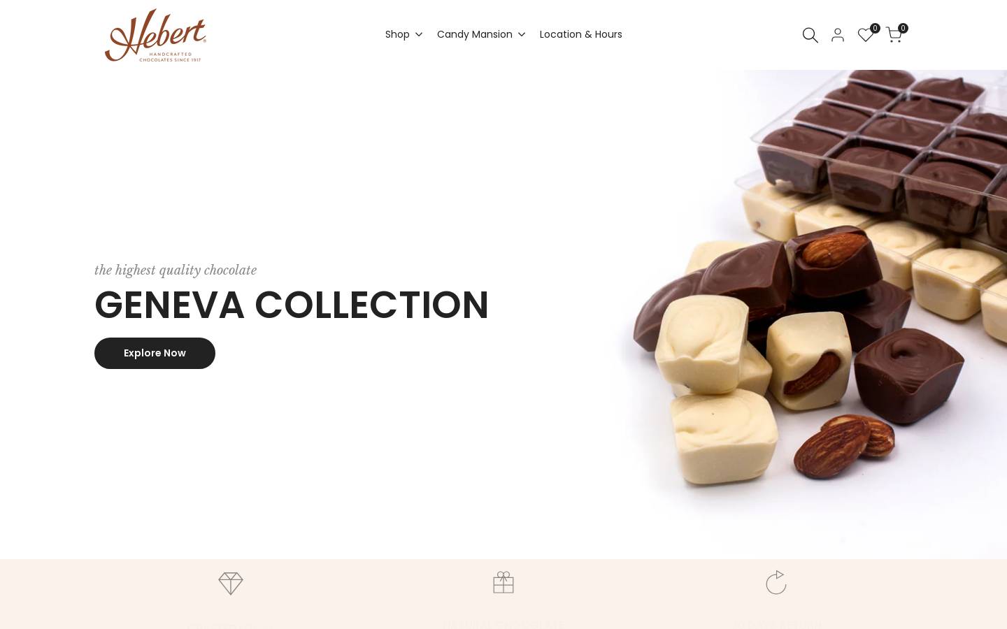hebertcandies.com homepage screenshot