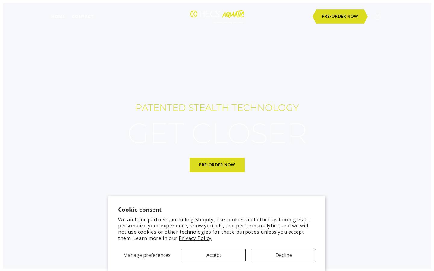 hecsaquatic.com homepage screenshot