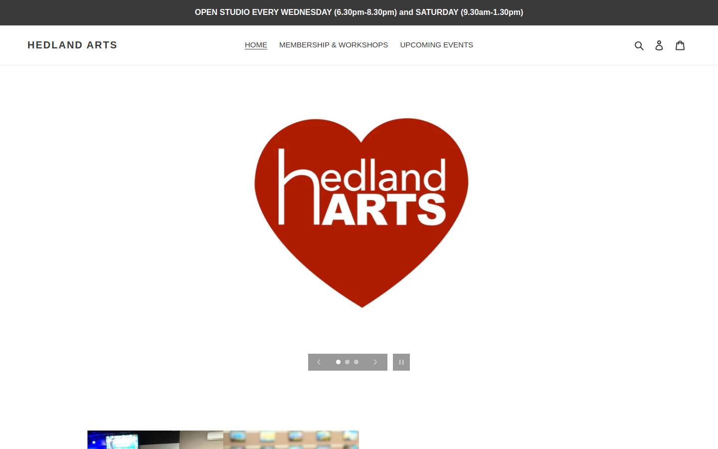 hedlandarts.com.au homepage screenshot