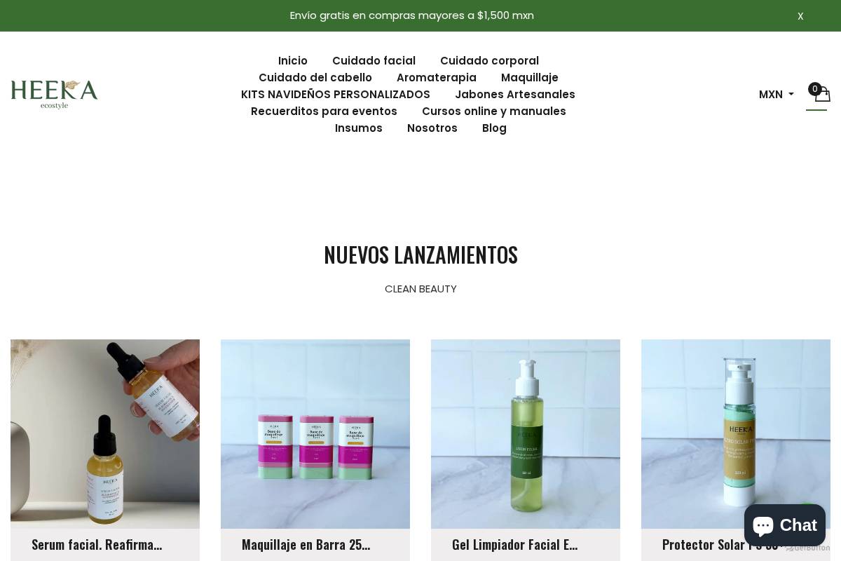 heeka-ecotienda.com homepage screenshot