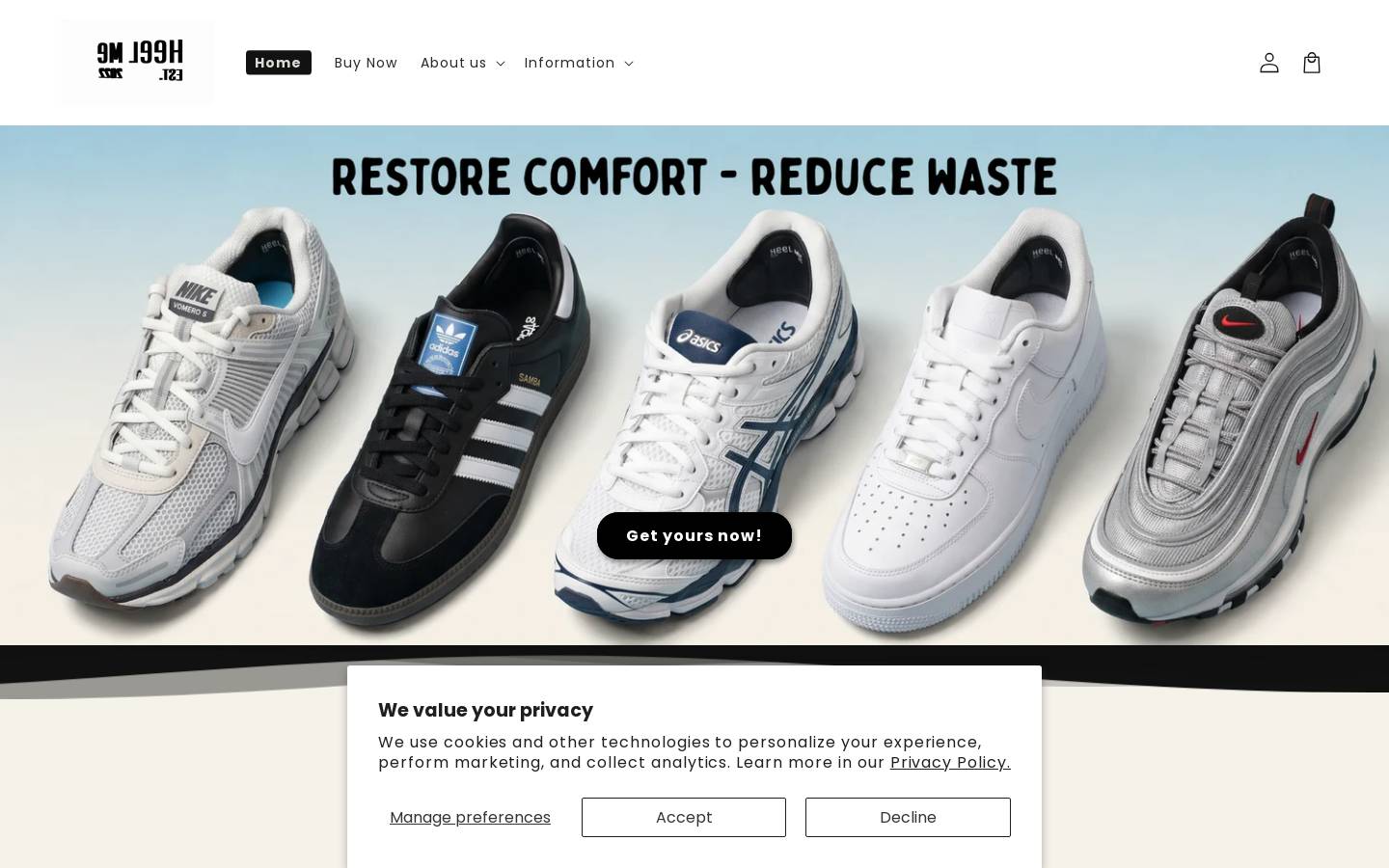 Heelme homepage screenshot