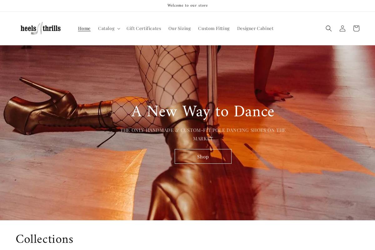 heelsnthrills.com homepage screenshot