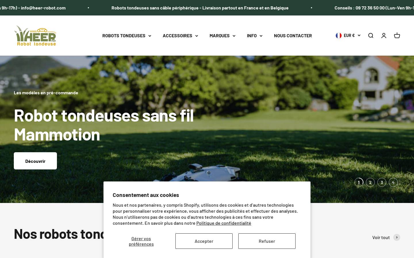 Heer Robot Tondeuse homepage screenshot
